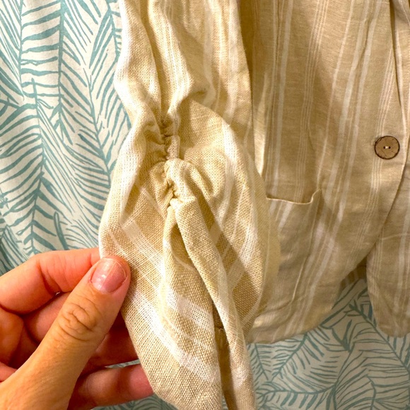 NWT Striped, Slouchy Linen Blazer - Picture 4 of 7